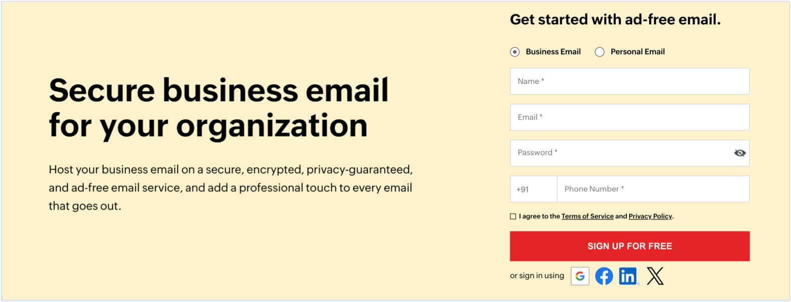 Sign up details Sign up details
