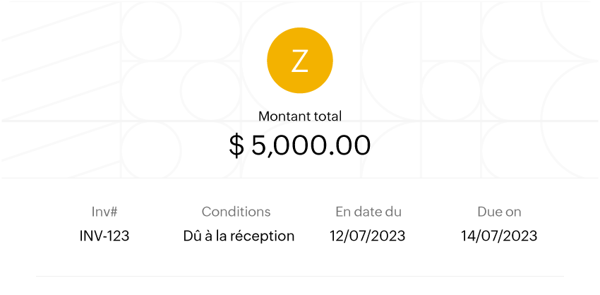 Facture professionnelle sur Zoho Books